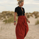 Jupe Sarah - double gaze de coton terre de sienne - Quintessence