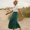 Jupe Sarah - double gaze de coton vert printemps - Quintessence