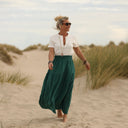 Jupe Sarah - double gaze de coton vert printemps - Quintessence