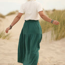 Jupe Sarah - double gaze de coton vert printemps - Quintessence