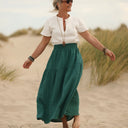 Jupe Sarah - double gaze de coton vert printemps - Quintessence