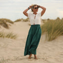 Jupe Sarah - double gaze de coton vert printemps - Quintessence