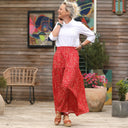 Jupe Sarah - viscose rouge mystérieux - Quintessence