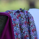 Jupe Tao — Coton herbier bleu - violet coraillé - Quintessence