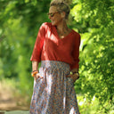 Jupe Tao — Coton jardin corail - Quintessence