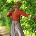 Jupe Tao — Coton jardin corail - Quintessence