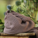 Jupe Tao — Double gaze de coton aubergine - Quintessence