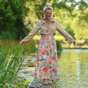 Jupe Tao — Viscose imprimée Jardin d’aquarelle - Quintessence