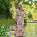 Jupe Tao — Viscose imprimée Jardin d’aquarelle - Quintessence