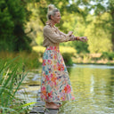 Jupe Tao — Viscose imprimée Jardin d’aquarelle - Quintessence