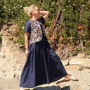 La combi India en lin bleu indigo - Quintessence