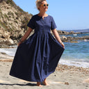 La combi India en lin bleu indigo - Quintessence