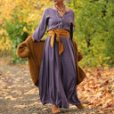 La combi India manches 3/4 en viscose lavande - Quintessence