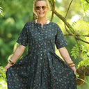 La combi India manches courtes en coton lavé Herbier romantique - Quintessence