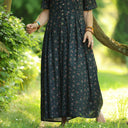 La combi India manches courtes en coton lavé Herbier romantique - Quintessence