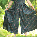 La combi India manches courtes en coton lavé Herbier romantique - Quintessence