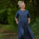 La combi India manches courtes en jean léger bleu - Quintessence