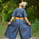 La combi India manches courtes en jean léger bleu - Quintessence