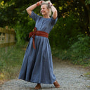 La combi India manches courtes en lin jean - Quintessence