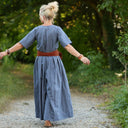 La combi India manches courtes en lin jean - Quintessence