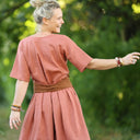 La combi India manches courtes en lin terracotta - Quintessence