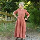 La combi India manches courtes en lin terracotta - Quintessence