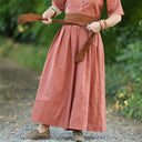 La combi India manches courtes en lin terracotta - Quintessence