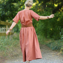 La combi India manches courtes en lin terracotta - Quintessence