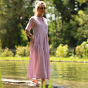 La combi India manches courtes en vichy rose boisé - Quintessence