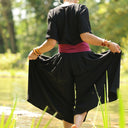 La combi India manches courtes en viscose noire - Quintessence