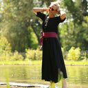 La combi India manches courtes en viscose noire - Quintessence