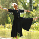 La combi India manches courtes en viscose noire - Quintessence