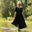 La combi India manches courtes en viscose noire - Quintessence