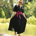 La combi India manches courtes en viscose noire - Quintessence