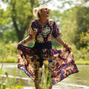 La combi India manches courtes en viscose Palazzo nomade - Quintessence