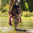 La combi India manches courtes en viscose Palazzo nomade - Quintessence