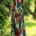 La combi India manches courtes en viscose Tropique - Quintessence