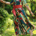 La combi India manches courtes en viscose Tropique - Quintessence
