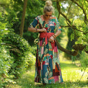La combi India manches courtes en viscose Tropique - Quintessence