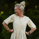 La combi India manches courtes en viscose/lin et sequins Nymphe - Quintessence