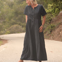 La parfaite combi India en sergé de viscose noir - Quintessence