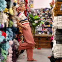 Le Pantalon Cocoon Louis — jersey côtelé rose boisé - Quintessence