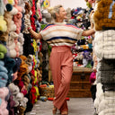 Le Pantalon Cocoon Louis — jersey côtelé rose boisé - Quintessence