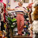 Le Pantalon Cocoon Louis — jersey côtelé rose boisé - Quintessence