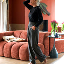 Le Pantalon Cocoon Louis — jersey gris chiné - Quintessence