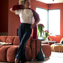 Le Pantalon Cocoon Louis — jersey scintillant marine - Quintessence