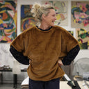 Le Poncho Douillet Pétronille - Fourrure camel - Quintessence