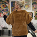 Le Poncho Douillet Pétronille - Fourrure camel - Quintessence