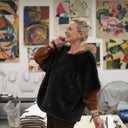 Le Poncho Douillet Pétronille - Fourrure cendrée - Quintessence