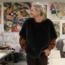 Le Poncho Douillet Pétronille - Fourrure cendrée - Quintessence